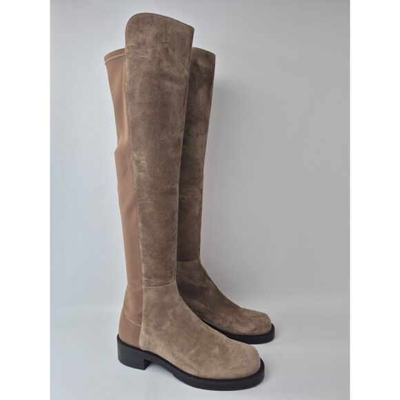 Stuart Weitzman Women's Khaki 50/50 5050 Bold Suede Over-the-Knee Boots Size 6.5 - Picture 1 of 7